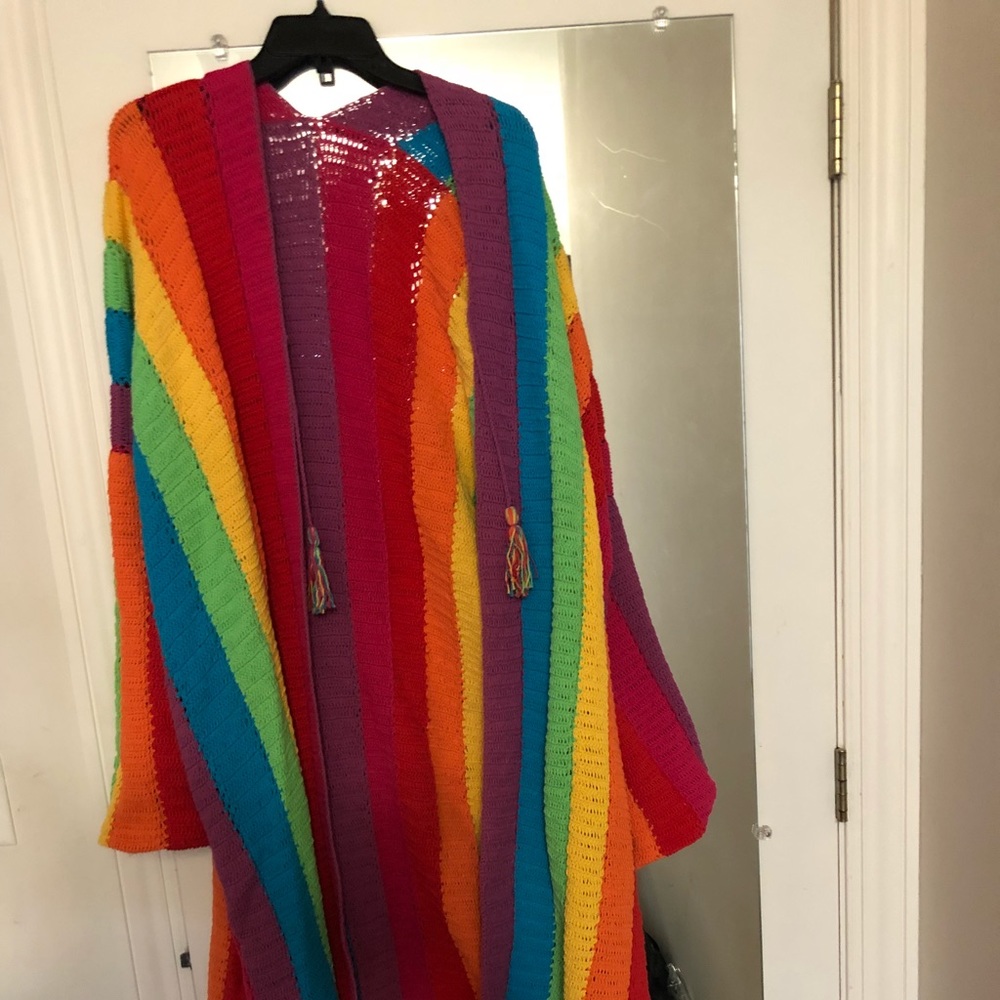 Crocheted Rainbow Cardigan